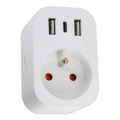 Immax NEO 07799L - Pametna razdjelna utičnica 16A/230V + 2xUSB+1xUSB C Wi-Fi Tuya