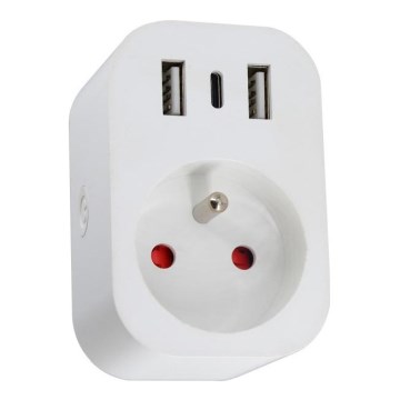 Immax NEO 07799L - Pametna razdjelna utičnica 16A/230V + 2xUSB+1xUSB C Wi-Fi Tuya