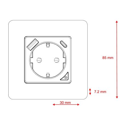 Immax NEO 07800L - Pametna utičnica 16A/230V + 1xUSB-A+1xUSB C Tuya