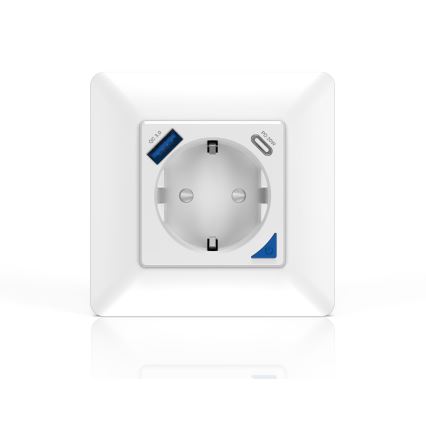 Immax NEO 07801L - Pametna utičnica 16A/230V + 1xUSB-A+1xUSB-C Tuya SCHUKO