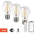 Immax NEO 07806CDO - KOMPLET 3x LED CCT prigušiva žarulja E27/7,3W/230V Tuya Wi-Fi + daljinski upravljač