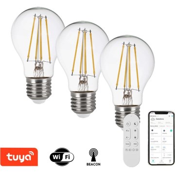 Immax NEO 07806CDO - KOMPLET 3x LED CCT prigušiva žarulja E27/7,3W/230V Tuya Wi-Fi + daljinski upravljač