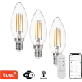 Immax NEO 07807CDO - SET 3x LED CCT prigušiva žarulja E14/4W/230V Tuya Wi‑Fi + daljinski upravljač