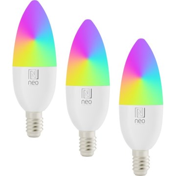 Immax NEO 07808C - Komplet 3x prigušivih LED žarulja RGB+CCT, E14/4,8W/230V, Wi‑Fi Tuya