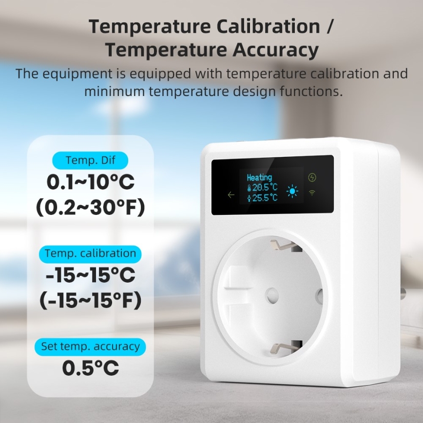 Immax NEO 07811L - Pametna utičnica s mjeračem temperature F 3680W Wi-Fi