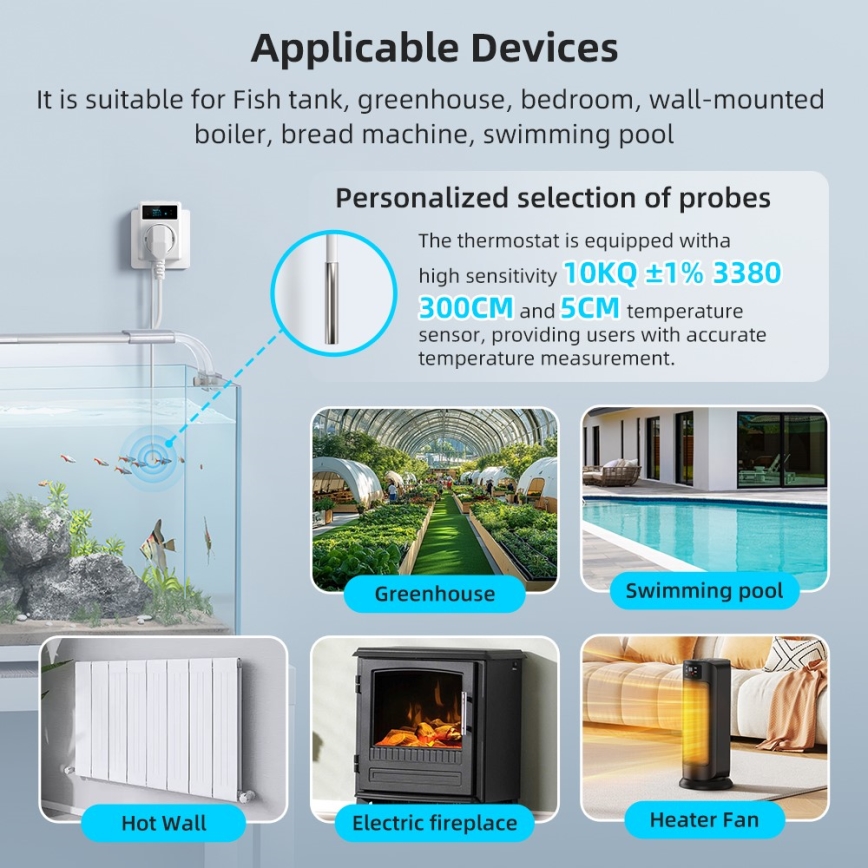Immax NEO 07811L - Pametna utičnica s mjeračem temperature F 3680W Wi-Fi