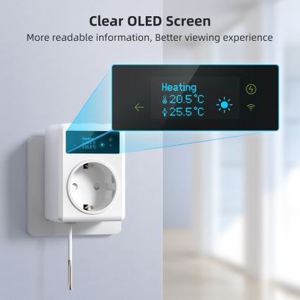 Immax NEO 07811L - Pametna utičnica s mjeračem temperature F 3680W Wi-Fi