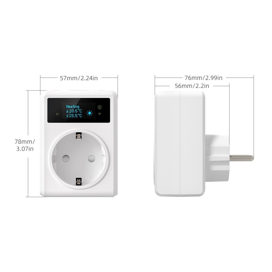 Immax NEO 07811L - Pametna utičnica s mjeračem temperature F 3680W Wi-Fi