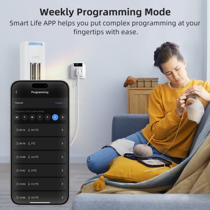 Immax NEO 07811L - Pametna utičnica s termometrom F 3680W Tuya Wi-Fi
