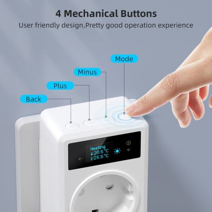 Immax NEO 07811L - Pametna utičnica s termometrom F 3680W Tuya Wi-Fi
