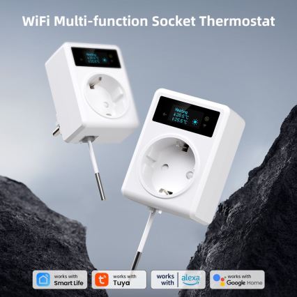 Immax NEO 07811L - Pametna utičnica s termometrom F 3680W Tuya Wi-Fi