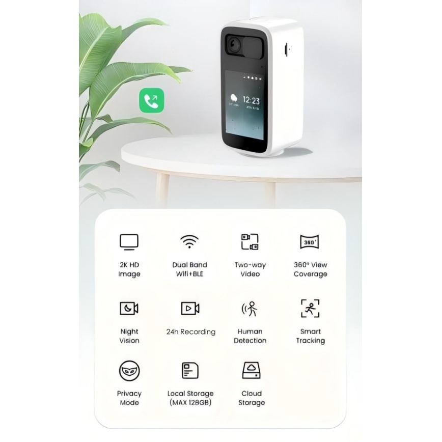 Immax NEO 07814L - Pametna unutarnja kamera s 4 MP senzorom, 5 V, Tuya Wi-Fi