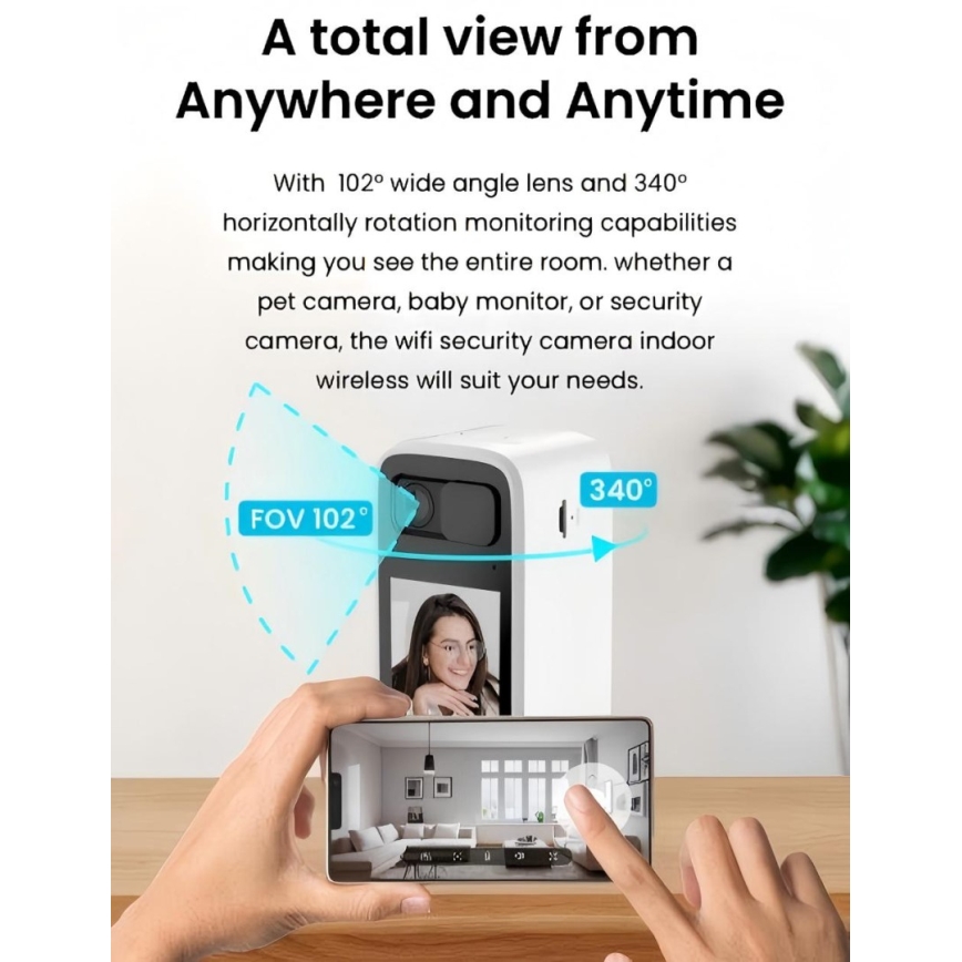 Immax NEO 07814L - Pametna unutarnja kamera s 4 MP senzorom, 5 V, Tuya Wi-Fi