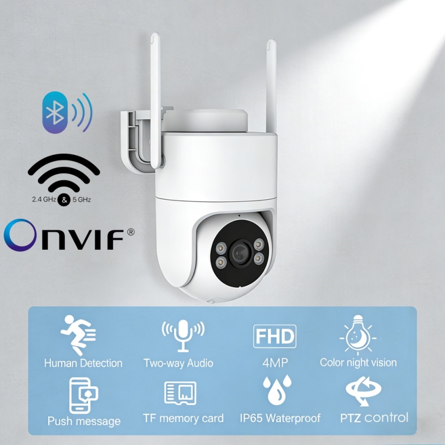 Immax NEO 07819L - Pametna vanjska kamera s 4 MP senzorom, 5V, IP65, Tuya Wi-Fi