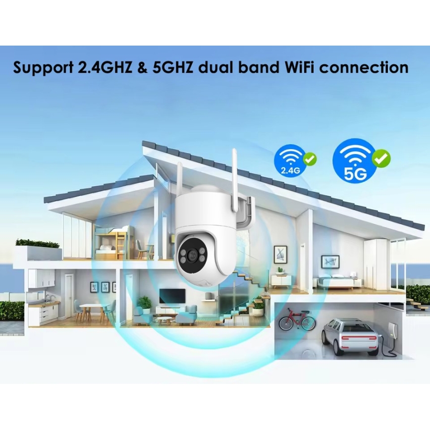 Immax NEO 07819L - Pametna vanjska kamera s 4 MP senzorom, 5V, IP65, Tuya Wi-Fi