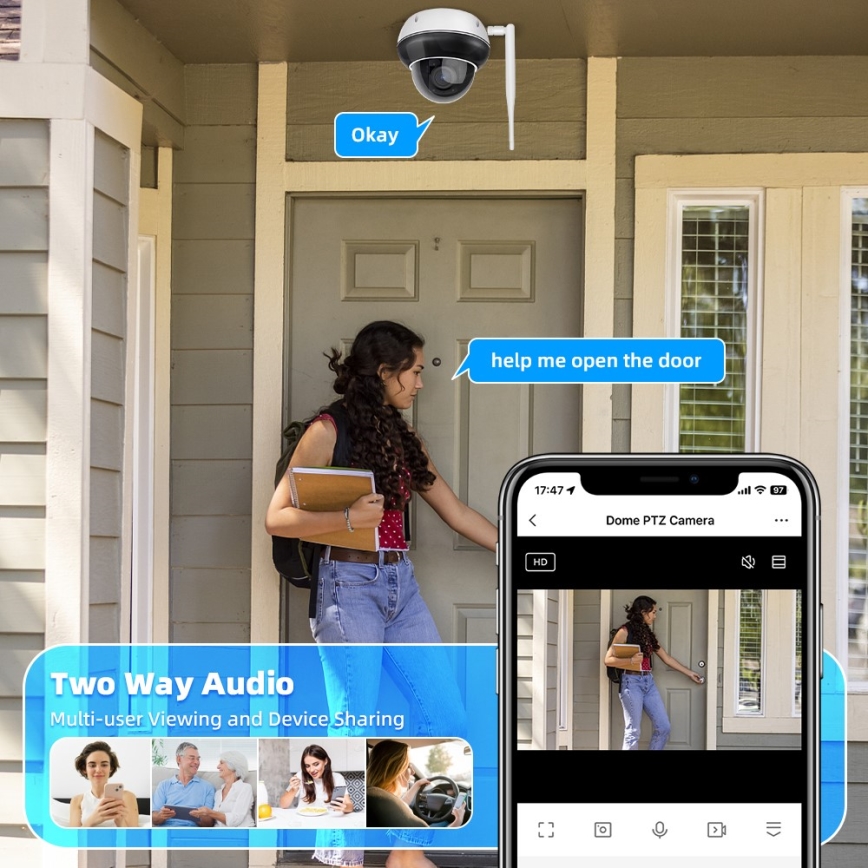 Immax NEO 07825L - Pametna vanjska kamera s DOME senzorom 5MP 230V IP66 TUYA Wi-Fi