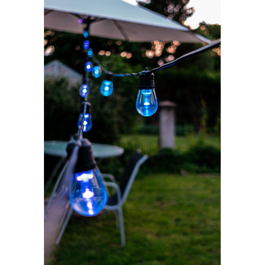 LED RGB+CCT Prigušivi vanjski lanac GIRLANDA 15xLED/1W/230V 15m Wi-Fi Tuya IP65 + daljinski upravljač