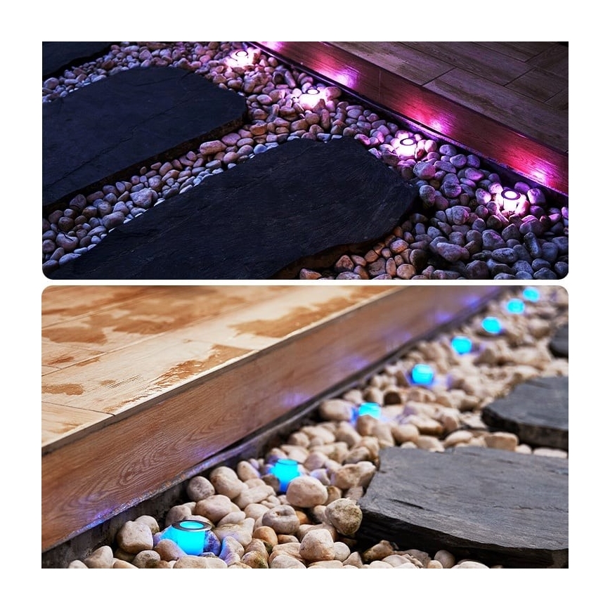Immax NEO 07905L - LED RGB Prigušiva solarna svjetiljka ESTRELAS 8xLED/0,25W/5V IP65 Tuya