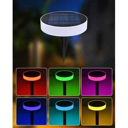 Immax NEO 07910L - LED RGB solarna svjetiljka s prigušivanjem i senzorom NEO LITE LED/1W/5V okrugla IP54 Tuya 1300 mAh