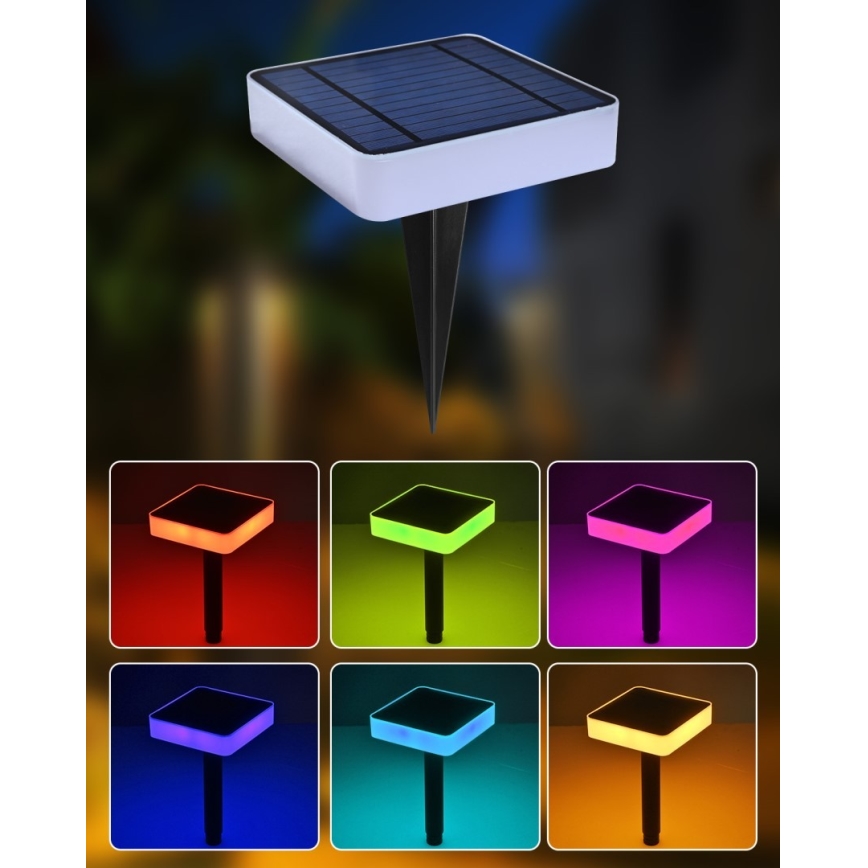 Immax NEO 07911L - LED RGB Prigušiva solarna svjetiljka sa senzorom NEO LITE LED/1W/5V uglast IP54 Tuya 1300 mAh