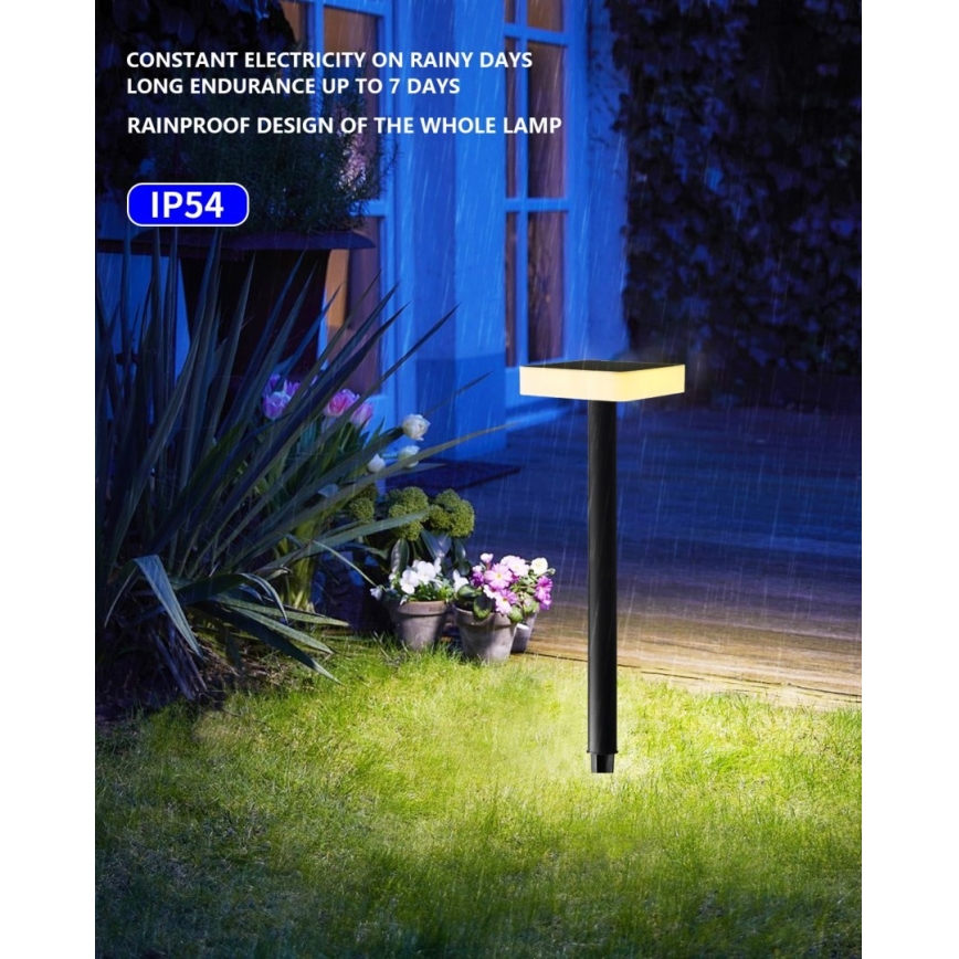Immax NEO 07911L - LED RGB Prigušiva solarna svjetiljka sa senzorom NEO LITE LED/1W/5V uglast IP54 Tuya 1300 mAh