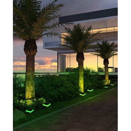 Immax NEO 07911L - LED RGB Prigušiva solarna svjetiljka sa senzorom NEO LITE LED/1W/5V uglast IP54 Tuya 1300 mAh