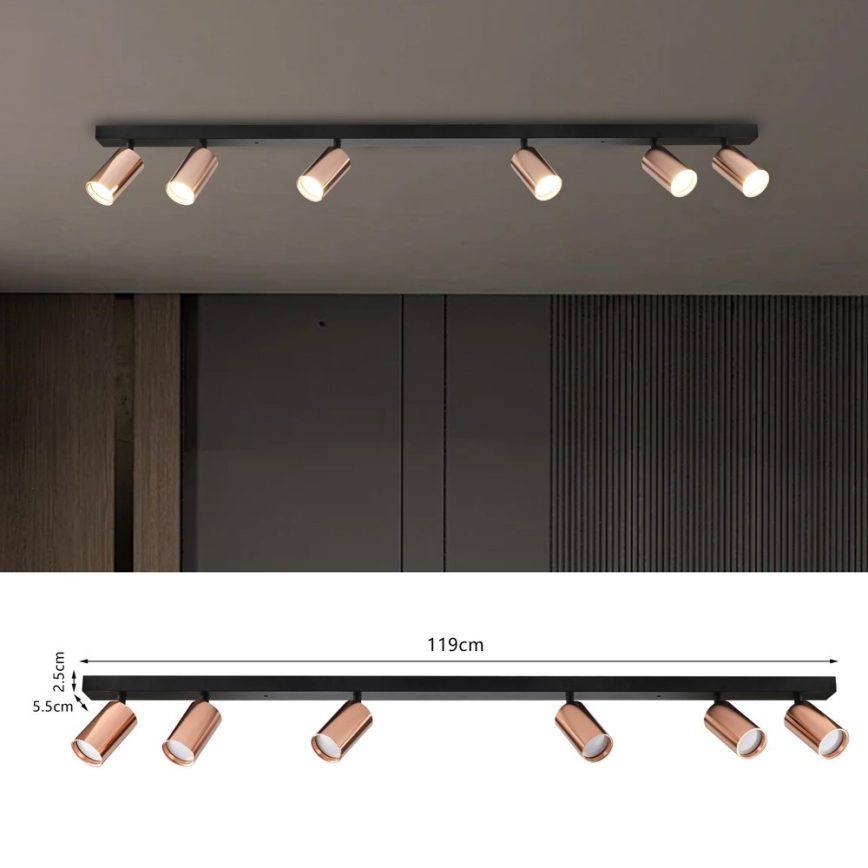 Immax NEO 08305L - Reflektorska svjetiljka PUNTO 6xGU10/9W/230V ružičasto zlato