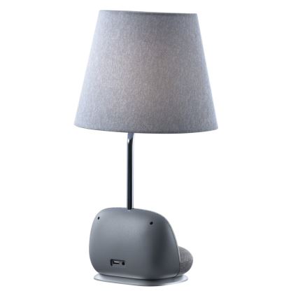 Immax NEO 09109L - LED prigušiva stolna svjetiljka s bežičnim Qi punjenjem SOFA LED/6W/230V siva