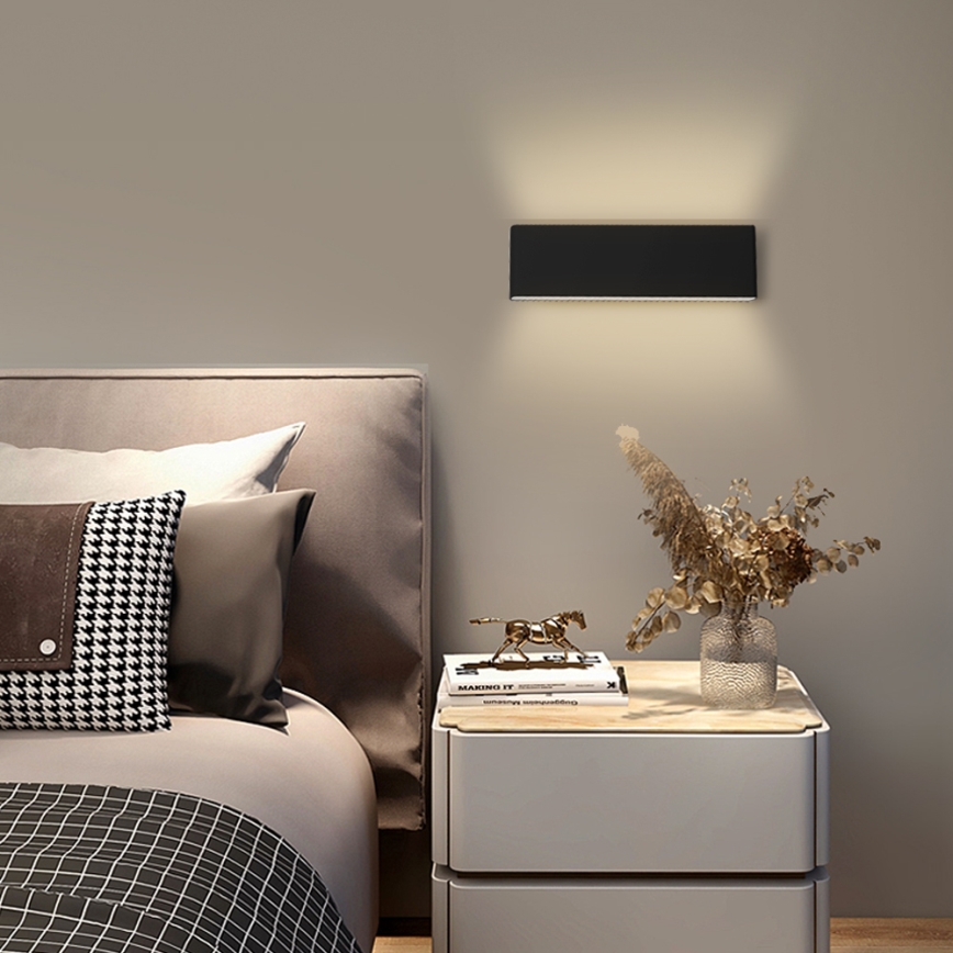 Immax NEO - LED Prigušiva zidna svjetiljka LISTON LED/8W/230V crna + DU Tuya