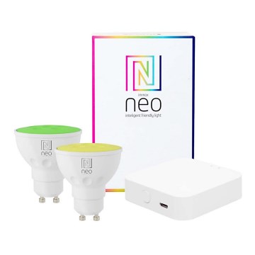 Immax NEO - SET 2x LED RGB Prigušiva žarulja GU10/3,5W/230V + BRIDGE PRO NEON