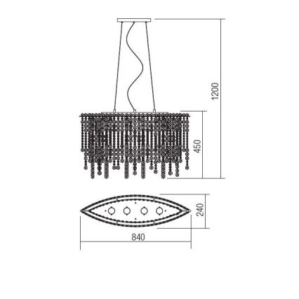 Incanti ITV POV4 10 60 - Kristalni luster na sajli TREVI 4xGU10/50W/230V