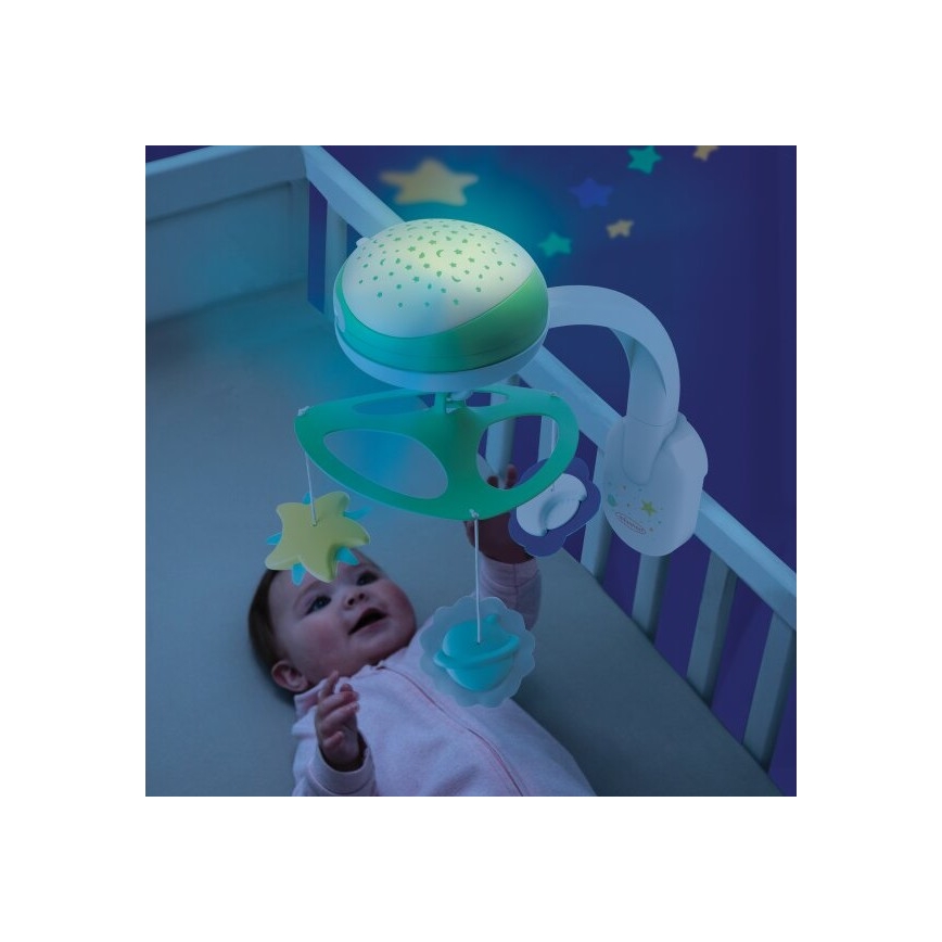 Infantino - Glazbeni vrtuljak za krevetić 3u1 s melodijom 3xAA zelena