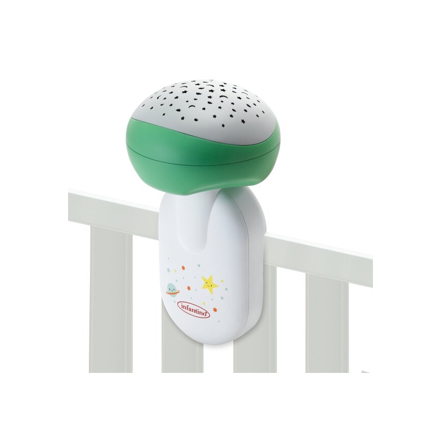 Infantino - Glazbeni vrtuljak za krevetić 3u1 s melodijom 3xAA zelena