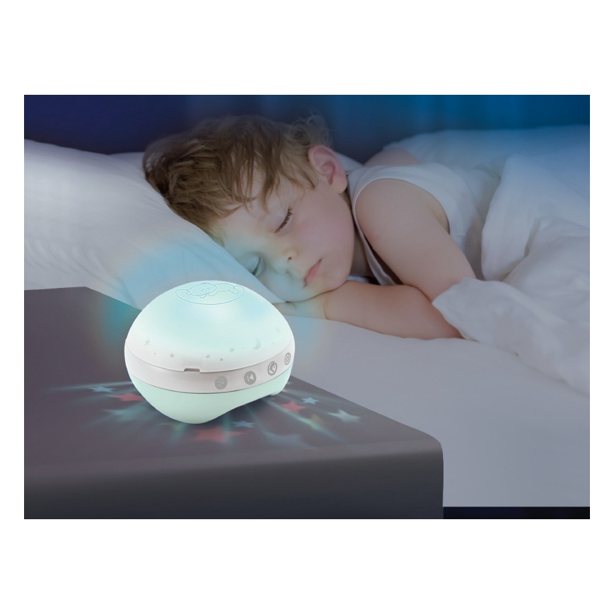 Infantino - Vrtuljak za krevetić s melodijama i projektorom 3u1 3xAAA zelena