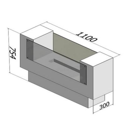 InFire - BIO kamin 110x75 cm 3kW dvostrani