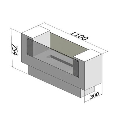 InFire - BIO kamin 110x75 cm 3kW dvostrani