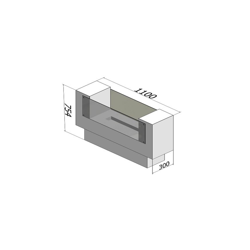 InFire - BIO kamin 110x75 cm 3kW dvostrani
