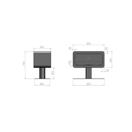 InFire - BIO kamin 82,5x74,3 cm 3kW crna