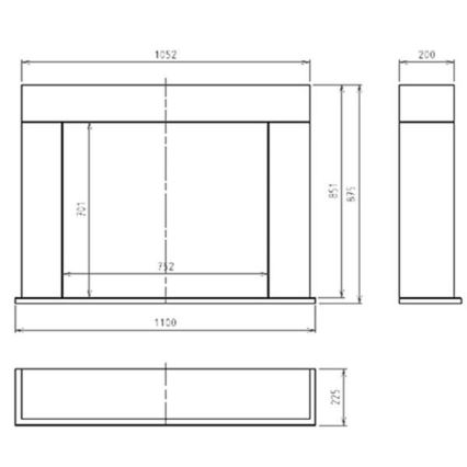 InFire - BIO kamin 87,5x110 cm 3kW bijela