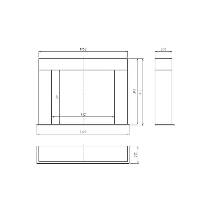 InFire - BIO kamin 87,5x110 cm 3kW bijela