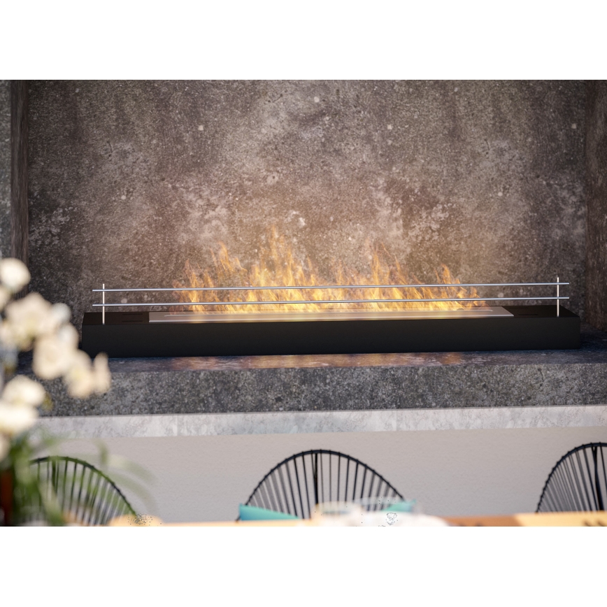 InFire - BIO kamin 8x120 cm 3kW crna