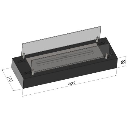 InFire - BIO kamin 8x60 cm 3kW crna