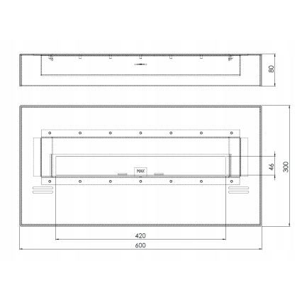 InFire - BIO kamin 8x60 cm 3kW crna