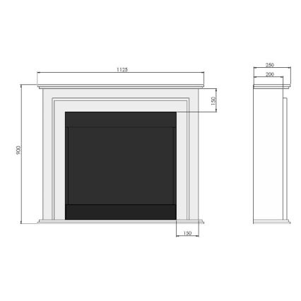 InFire - BIO kamin 90x112,5 cm 3kW bijela