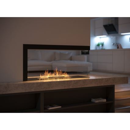 InFire - Kutni BIO kamin 100x50 cm 3kW dvostrani