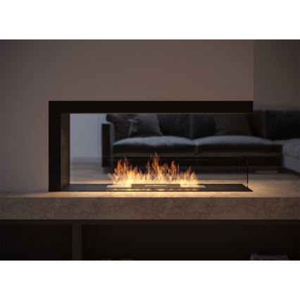 InFire - Kutni BIO kamin 100x50 cm 3kW dvostrani