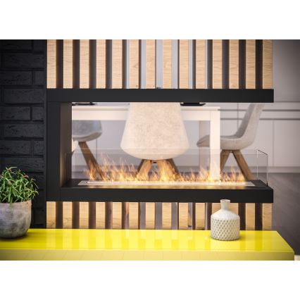 InFire - Kutni BIO kamin 100x50 cm 3kW dvostrani