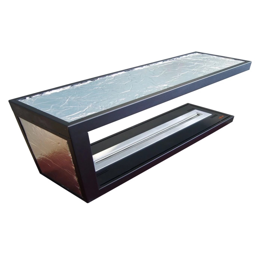 InFire - Kutni BIO kamin 100x50 cm 3kW dvostrani