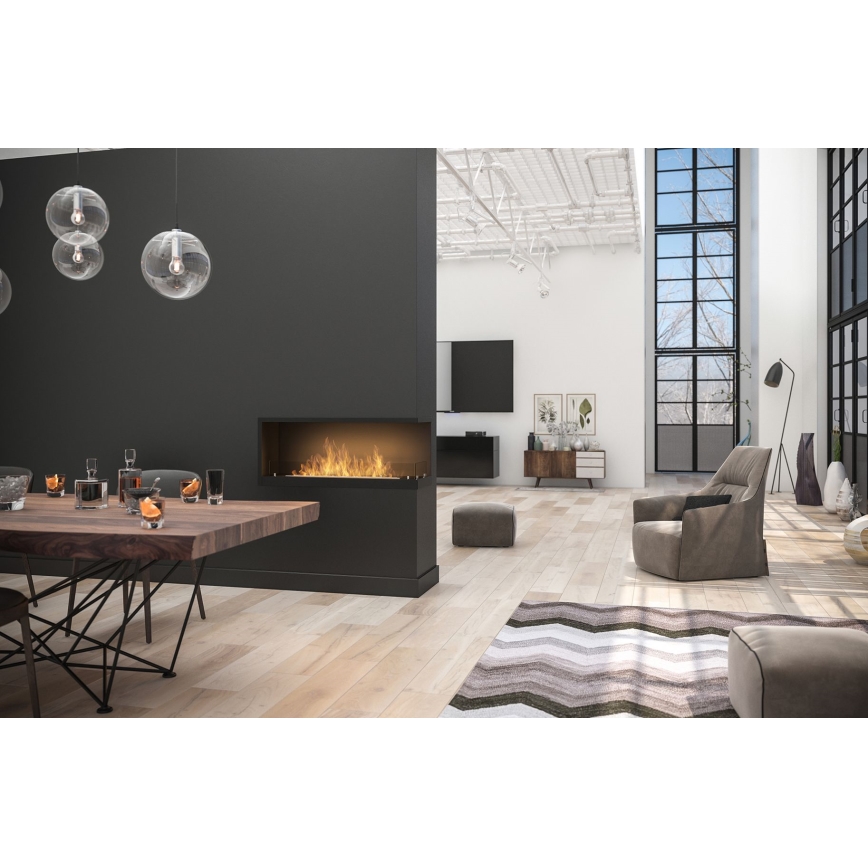 InFire - Kutni BIO kamin 110x45 cm 3kW crna