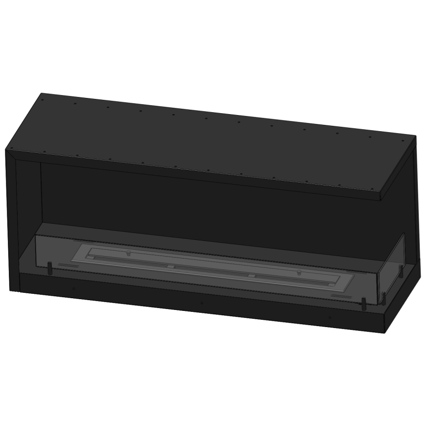 InFire - Kutni BIO kamin 110x45 cm 3kW crna